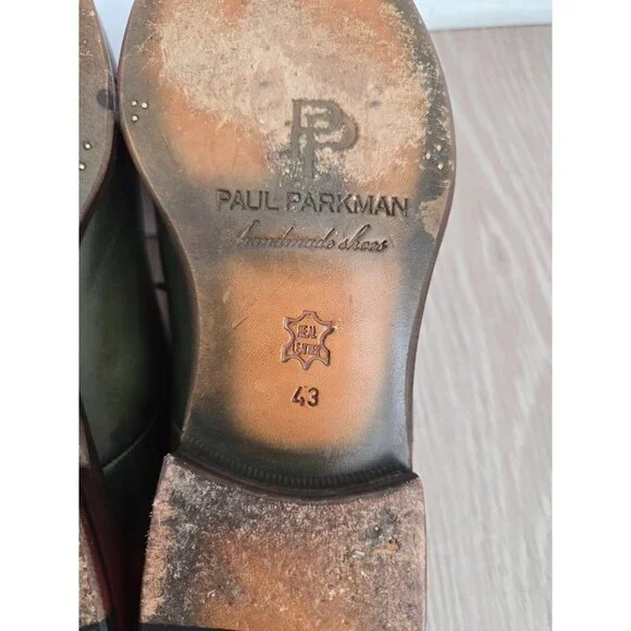 Paul Parkman Cap toe Multicolor Burnish Leather Oxford Dress Shoes 43 9.5 10 - Picture 8 of 12